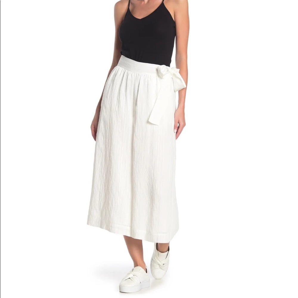 Vince Side Tie Culotte in Optic White